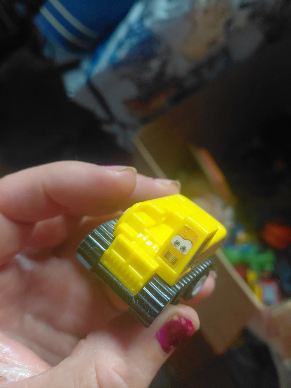 yellow plastic Kid Galaxy bulldozer toy features 